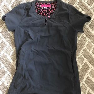 Betsy Johnson Grey Scrub Top